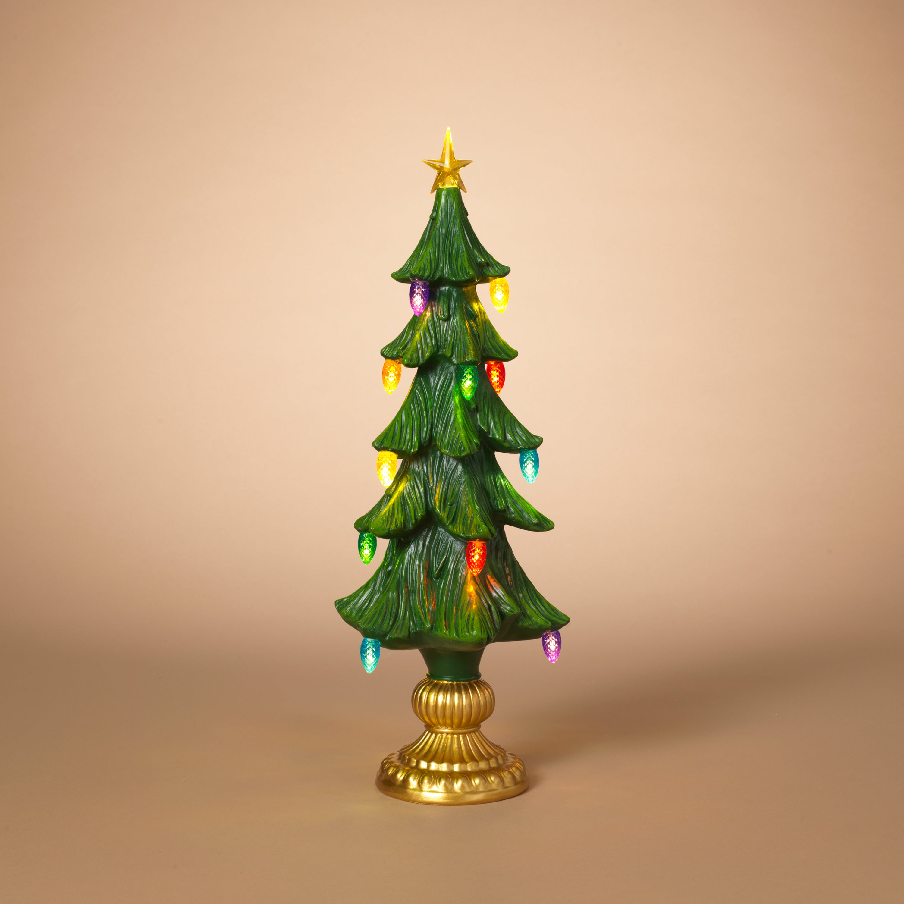 Lighted Green Traditional Christmas Tree, Battery Operated